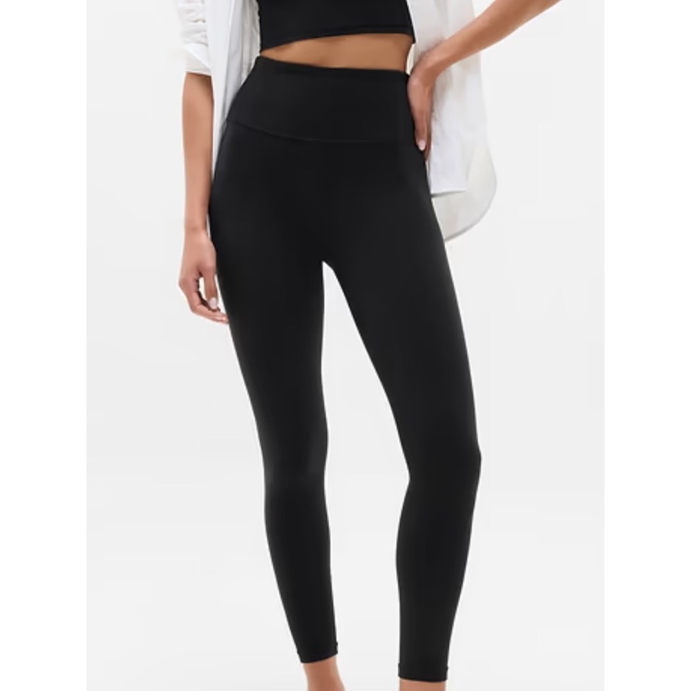 Athleta Elation Ribbed Ultra High Rise 7/8 Leggings Black Medium 631867